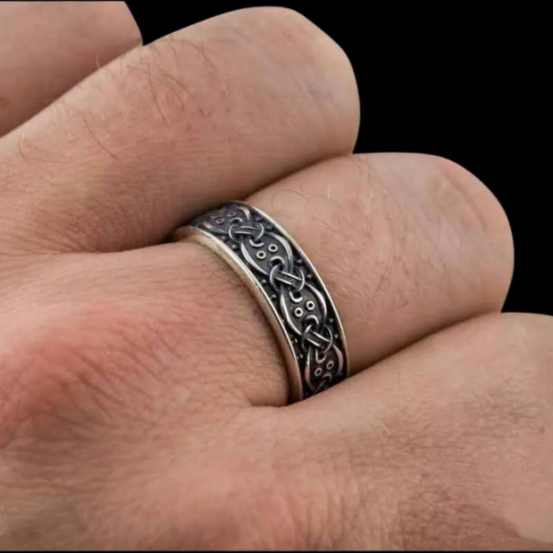 Handcrafted  Scandinavian Ornament Silver Sterling Ring