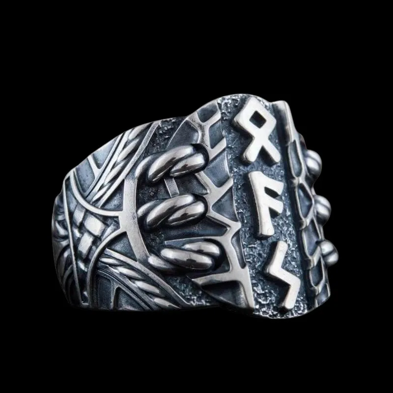 Handcrafted Scandinavian Runes Sterling Silver Ring