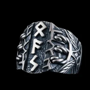 Handcrafted Scandinavian Runes Sterling Silver Ring