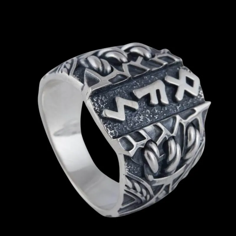 Handcrafted Scandinavian Runes Sterling Silver Ring