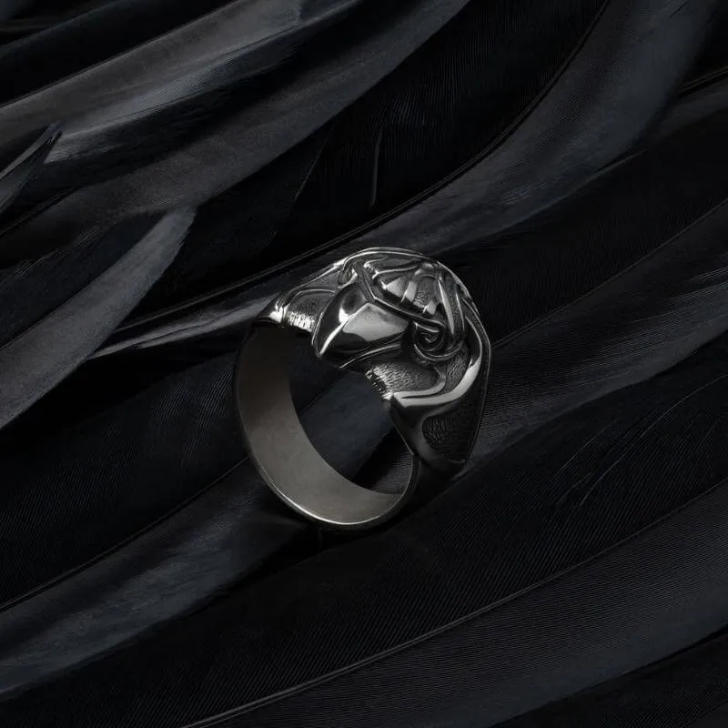 Handcrafted Silver Raven's Viking Ring