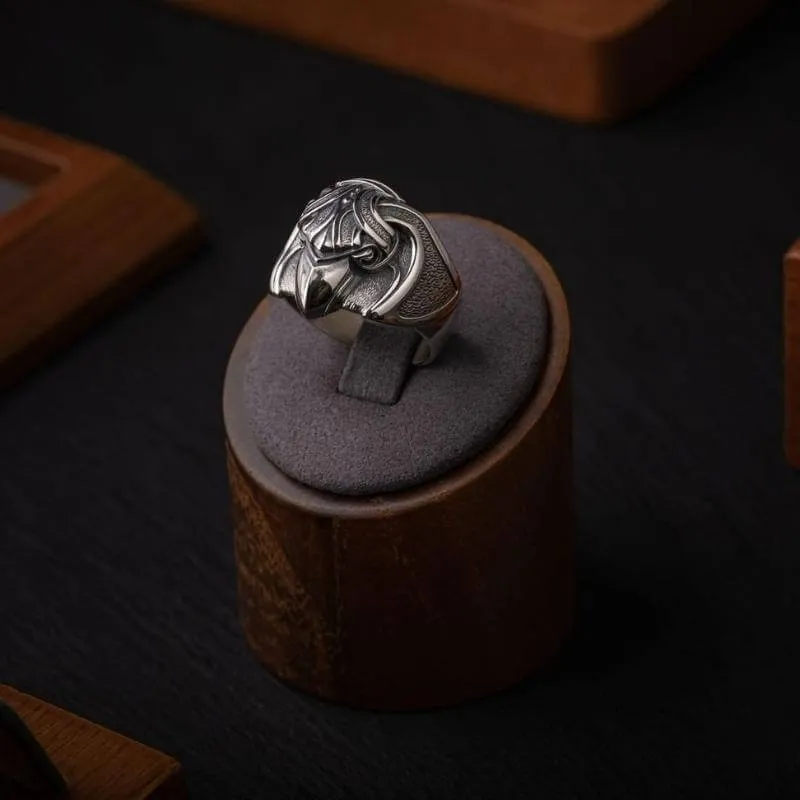 Handcrafted Silver Raven's Viking Ring