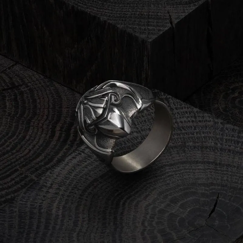 Handcrafted Silver Raven's Viking Ring