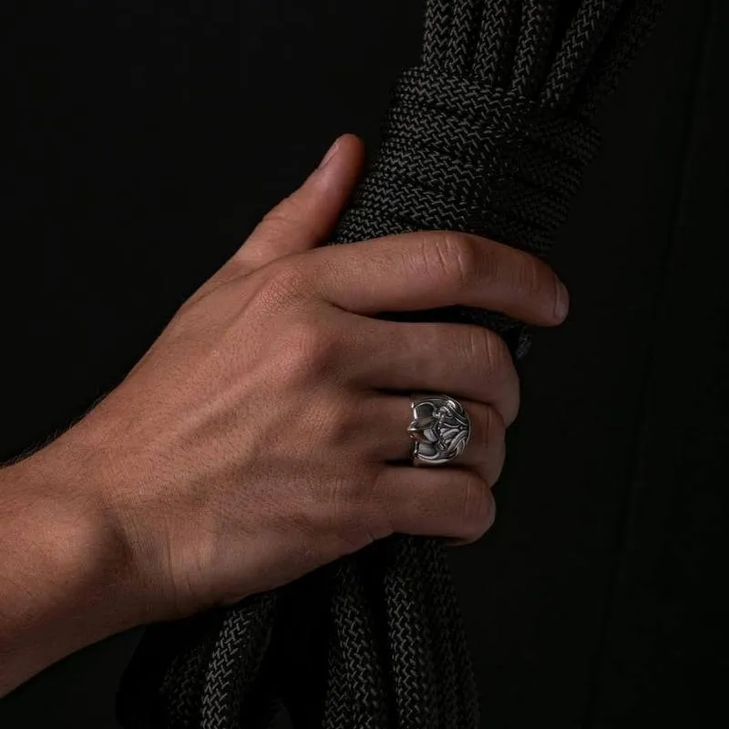 Handcrafted Silver Raven's Viking Ring