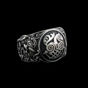 Handcrafted Sleipnir Mammen Style Sterling Silver Ring