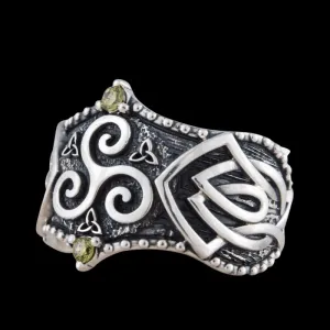 Handcrafted Triskelion Symbol Norse Ornament Sterling Silver Ring