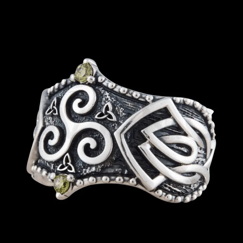 Handcrafted Triskelion Symbol Norse Ornament Sterling Silver Ring