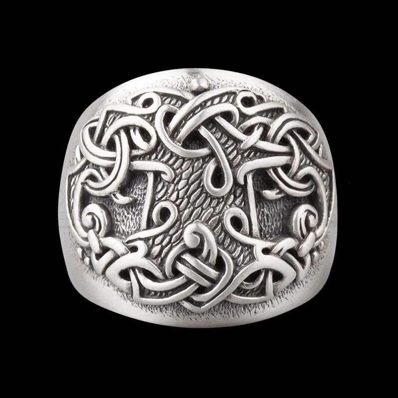 Handcrafted Yggdrasil : Tree Of Life Viking Silver Ring