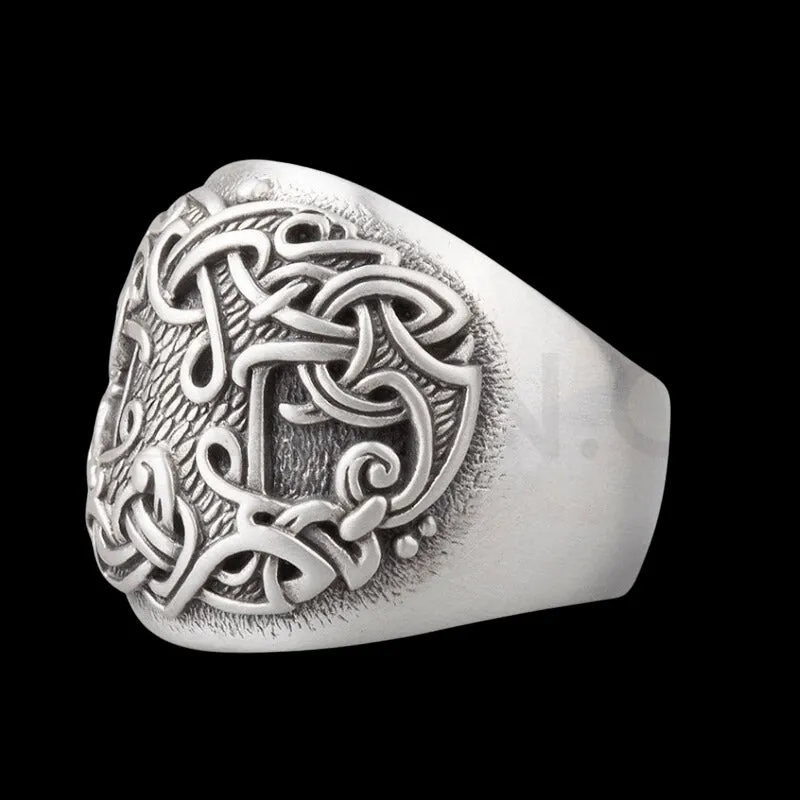 Handcrafted Yggdrasil : Tree Of Life Viking Silver Ring