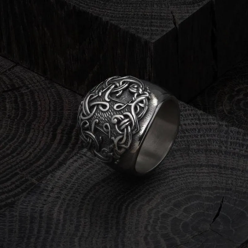 Handcrafted Yggdrasil : Tree Of Life Viking Silver Ring
