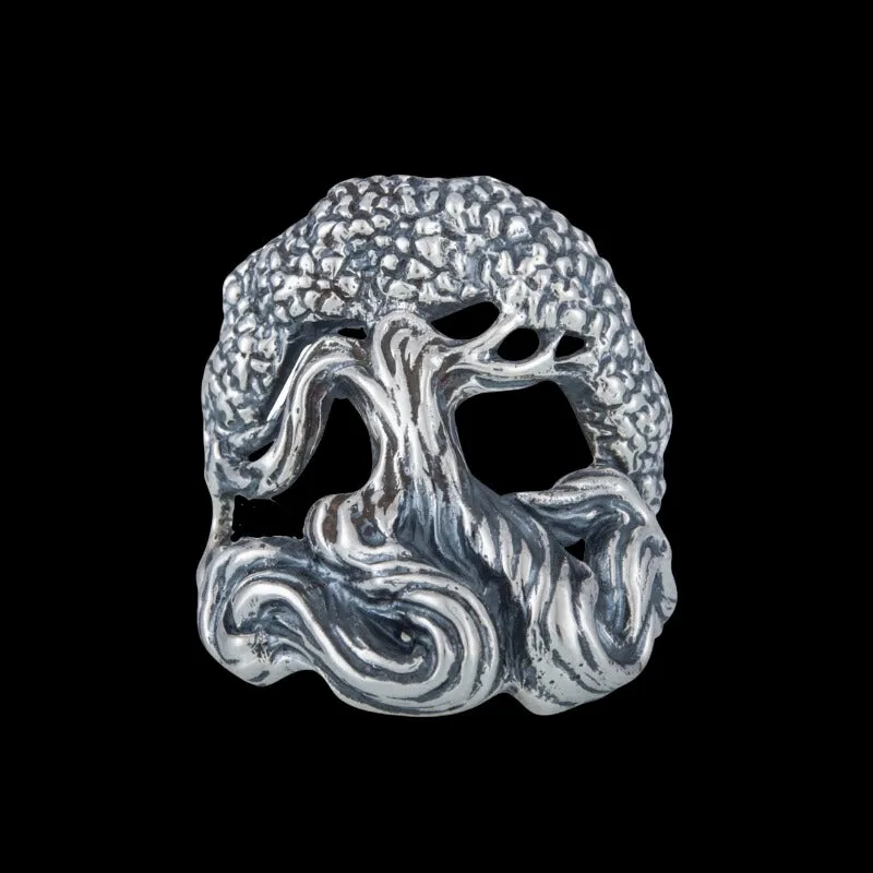 Handcrafted Yggdrasil World Tree Sterling Silver Ring