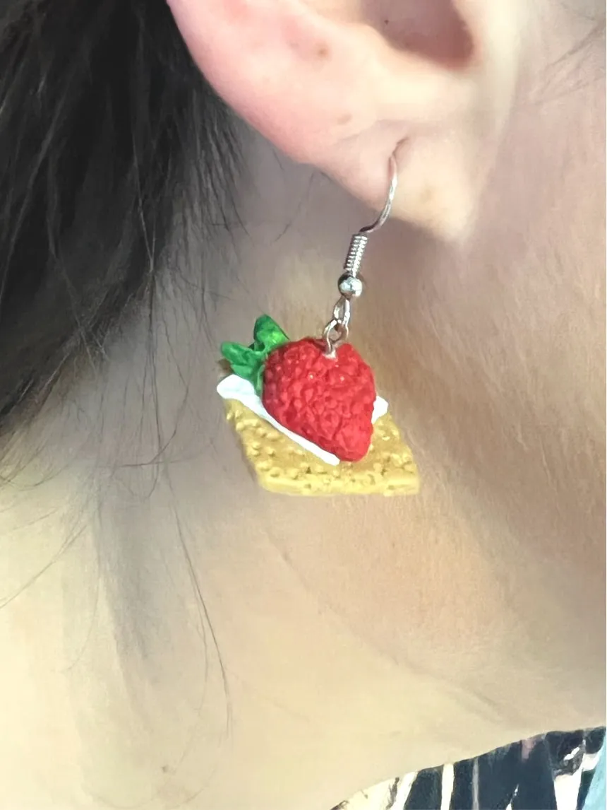Handmade Clay Shortcake Earrings
