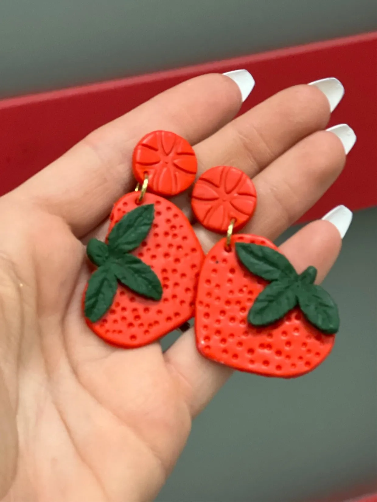 Handmade Heart Berries Earrings