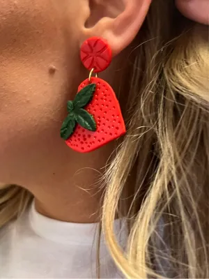 Handmade Heart Berries Earrings