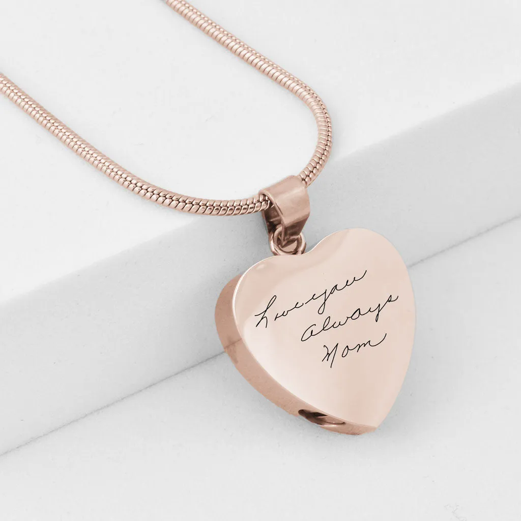 Handwriting Heart Urn Necklace