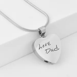 Handwriting Heart Urn Necklace