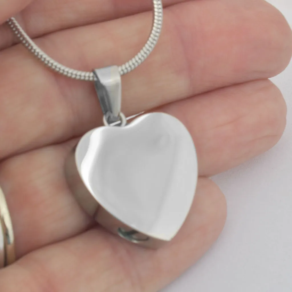Handwriting Heart Urn Necklace