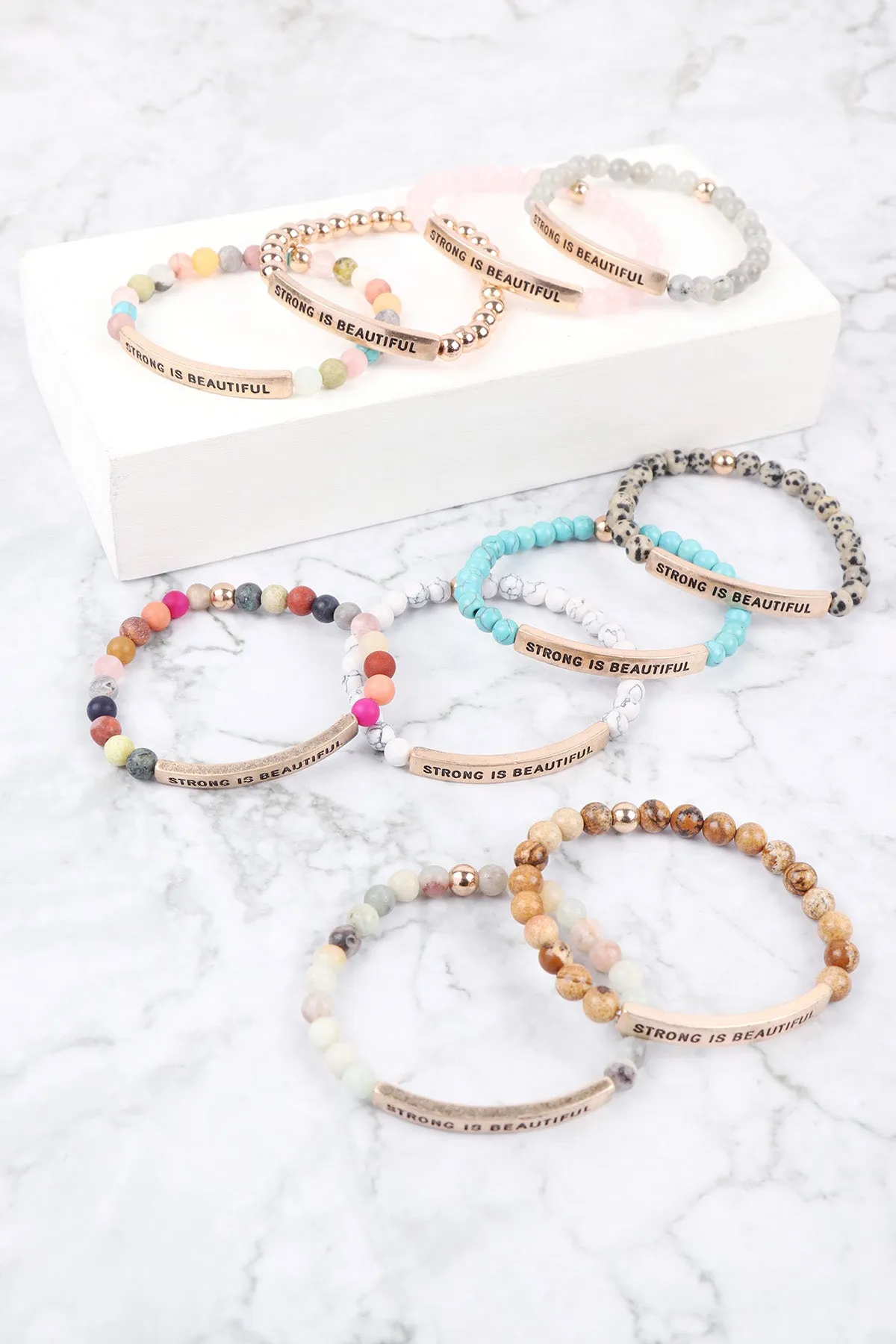 HDB3439 - STRONG IS BEAUTIFUL INSPIRATIONAL BRACELET