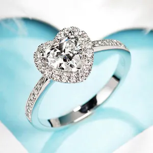 Heart Shape GIA Diamond Halo Engagement Ring