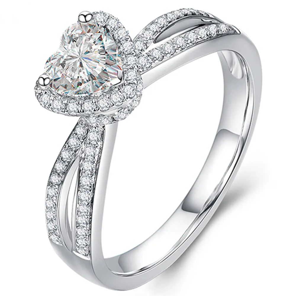 Heart Shape GIA Diamond Halo Engagement Ring