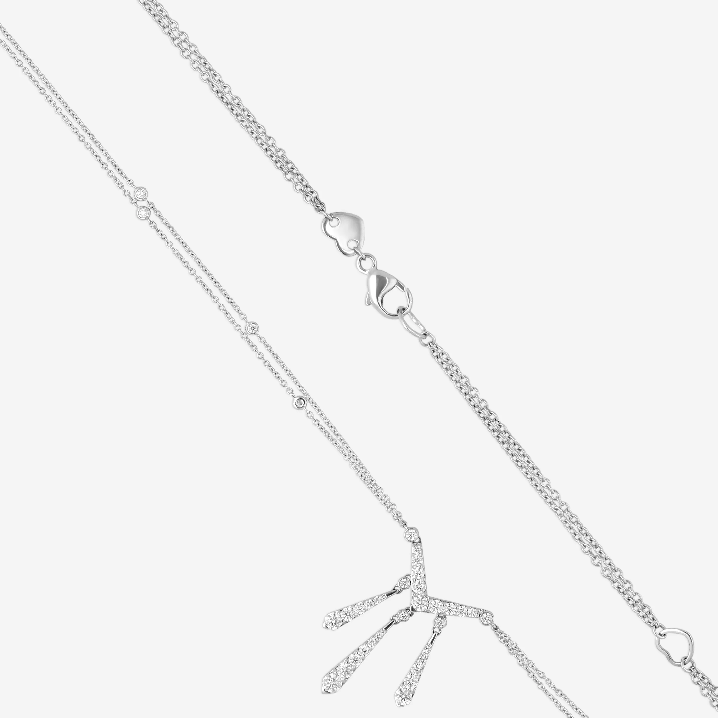 Hearts On Fire Triplicity 18K White Gold Drop Necklace HFNTRIPDR01508W