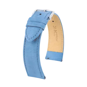 Hirsch Osiris Light Blue Silver Buckle Watch Band