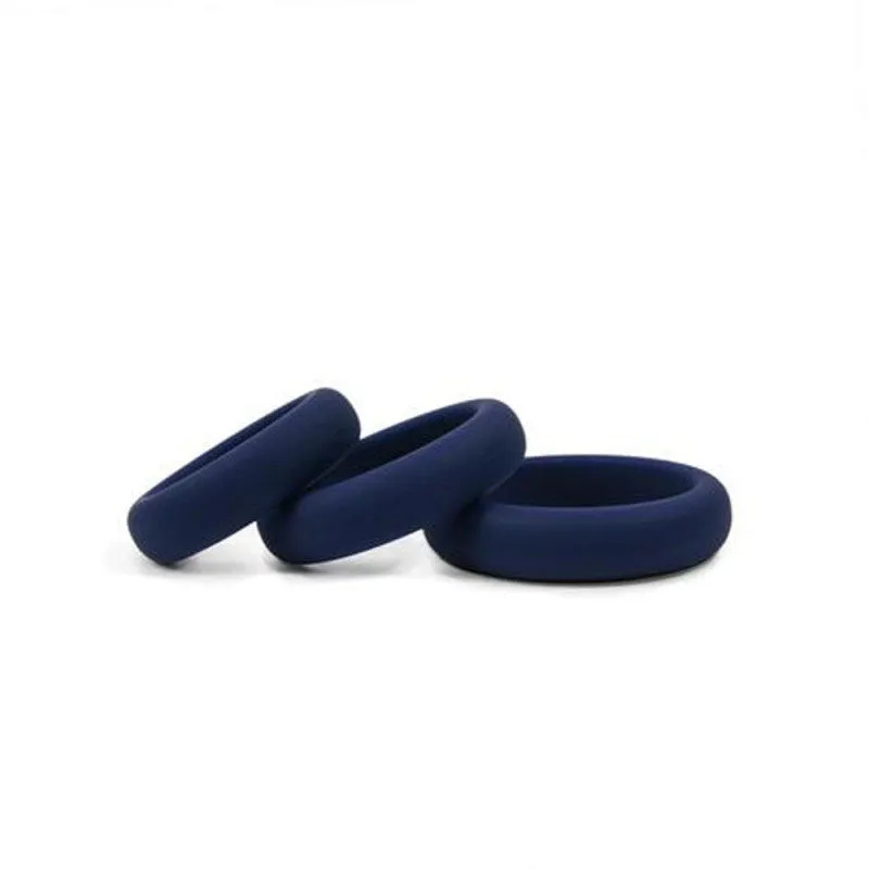 Hombre Xtra Stretch Silicone C-Bands - 3 Pack -  Navy