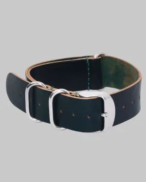 Horween Shell Cordovan NATO Style Watch Strap 20mm (Hunter Green)