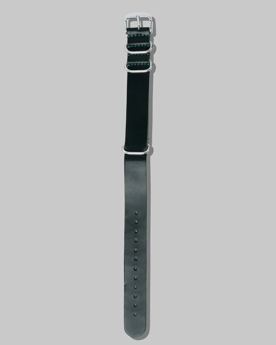 Horween Shell Cordovan NATO Style Watch Strap 20mm (Hunter Green)