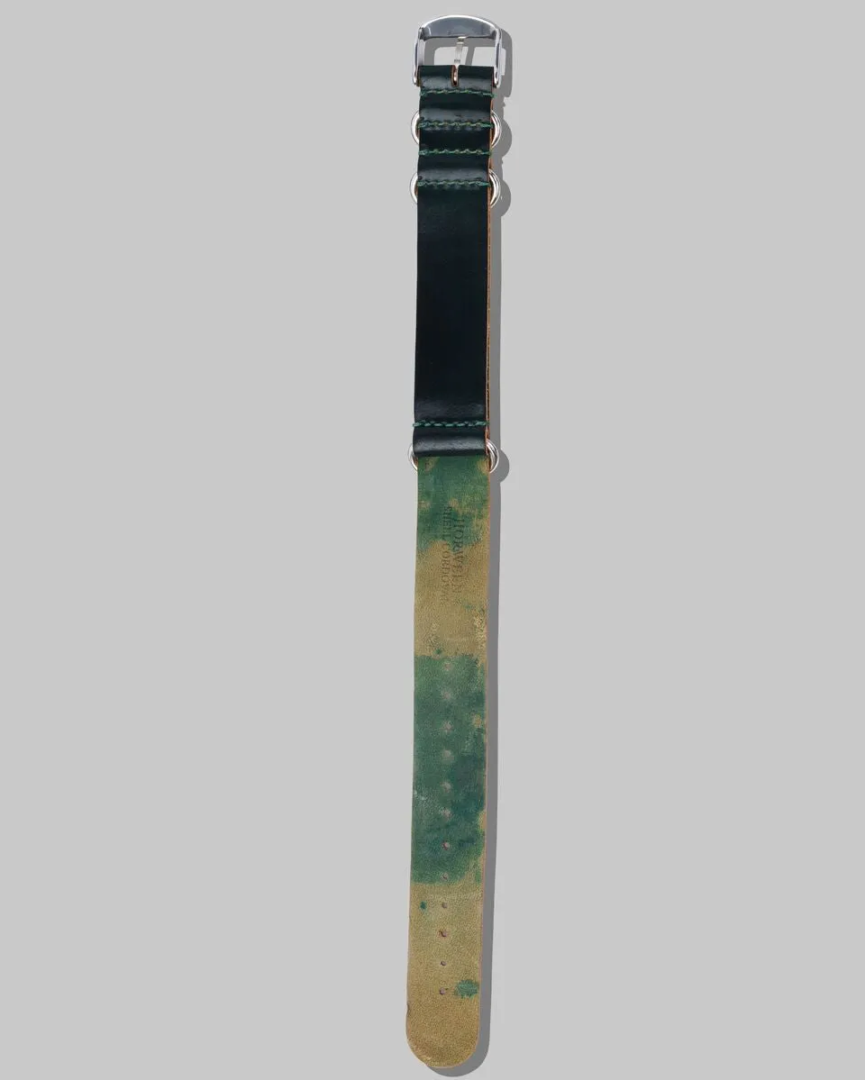 Horween Shell Cordovan NATO Style Watch Strap 20mm (Hunter Green)