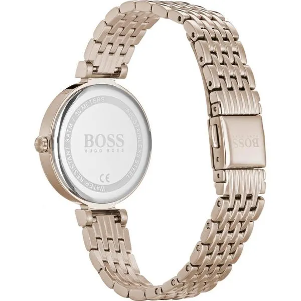 Hugo Boss Crystal Paved Rose Gold Ladies Watch 1502480