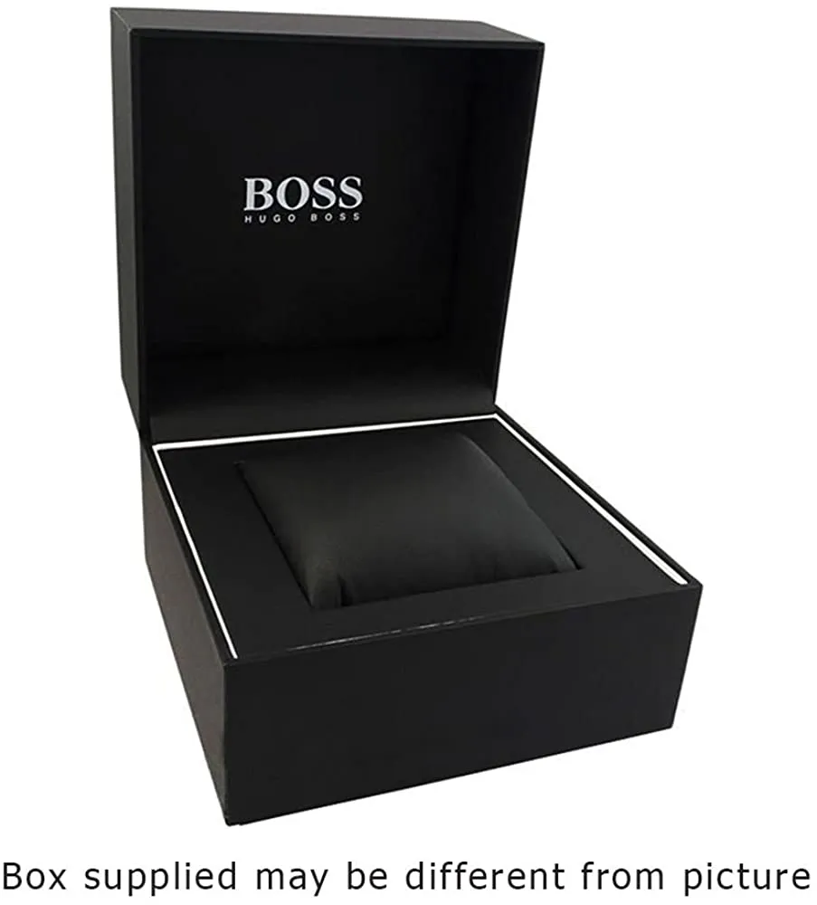 Hugo Boss Ikon Rose Gold Black Leather Mens Watch 1513179