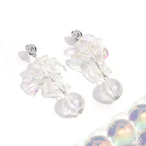 Ignited Iridescence - Multi - Acrylic Iridescent Flower Paparazzi Post Earrings - 2024 Summer Party Pack Exclusive