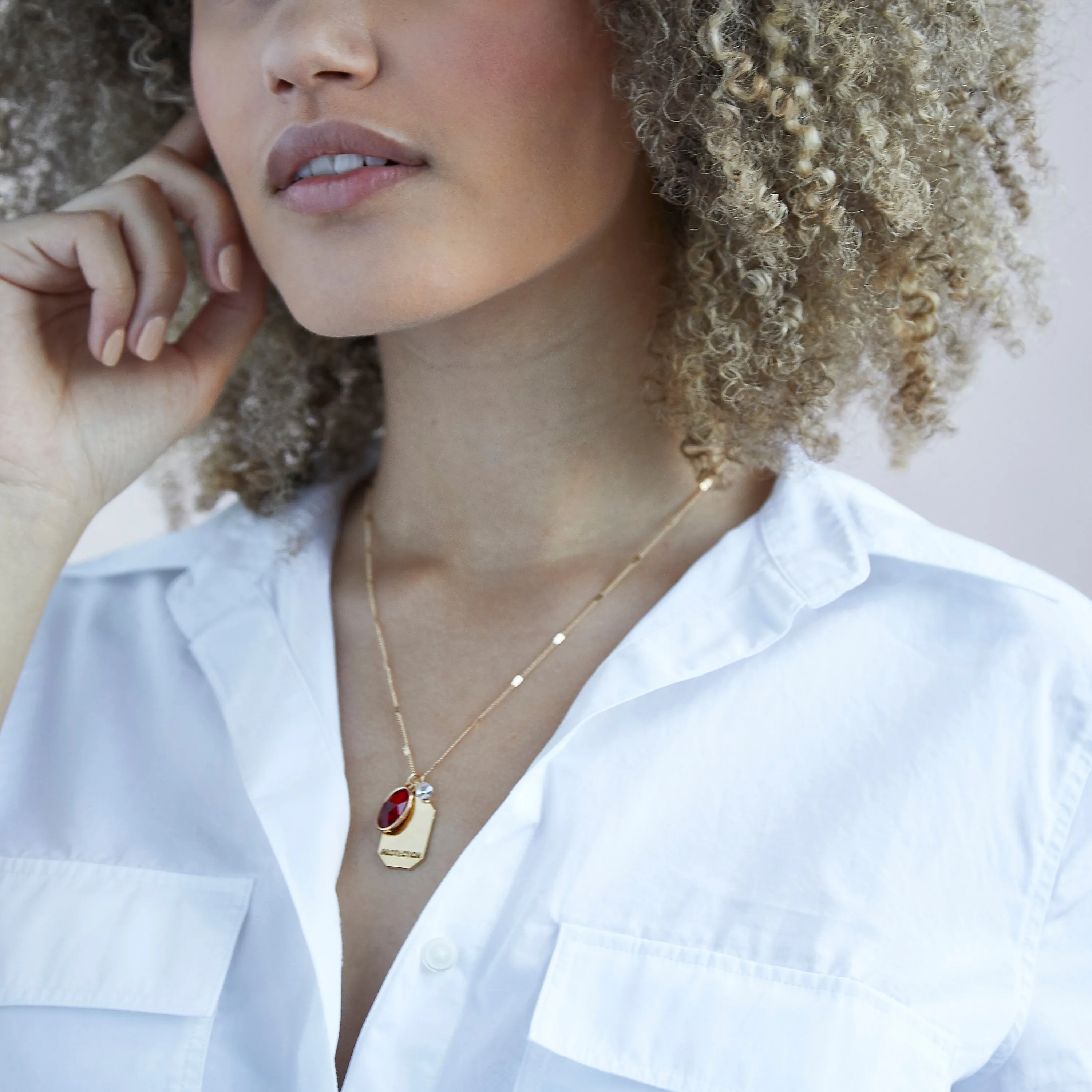 January Birthstone Necklace in Gold