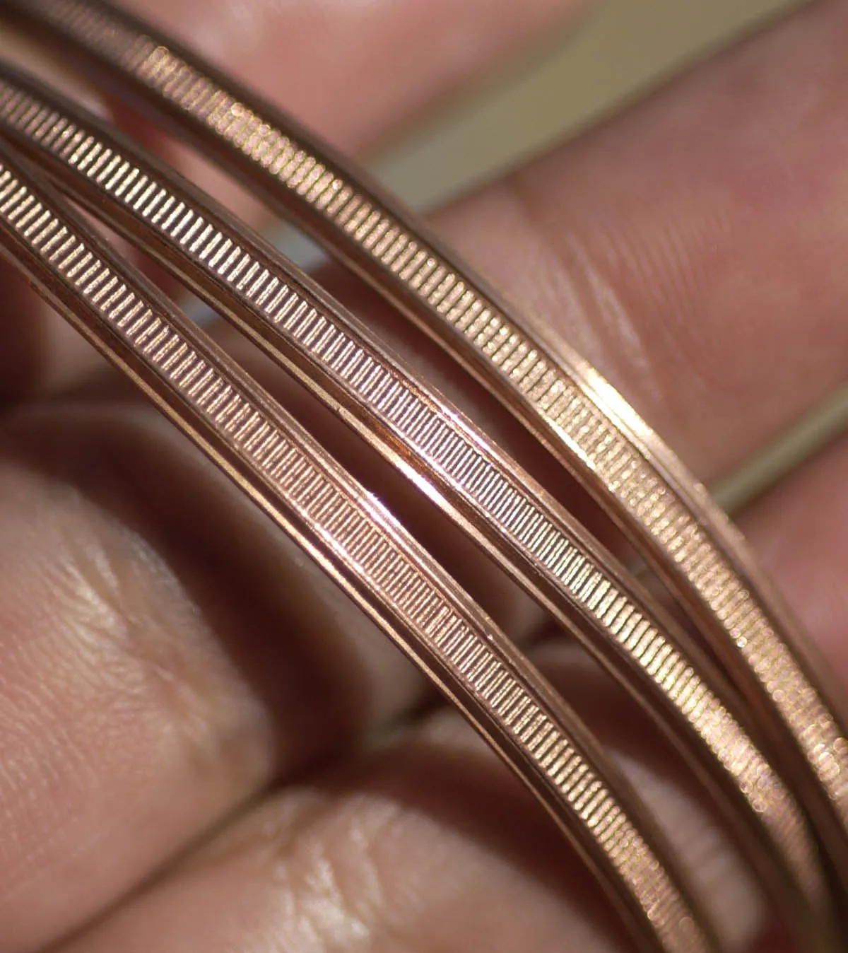 Jewelry wire w/ stripe pattern 3.4mm for making rings, for soldering