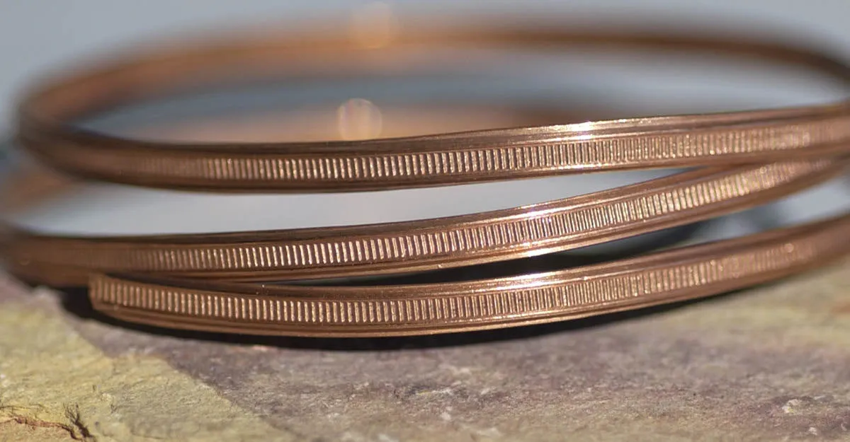 Jewelry wire w/ stripe pattern 3.4mm for making rings, for soldering