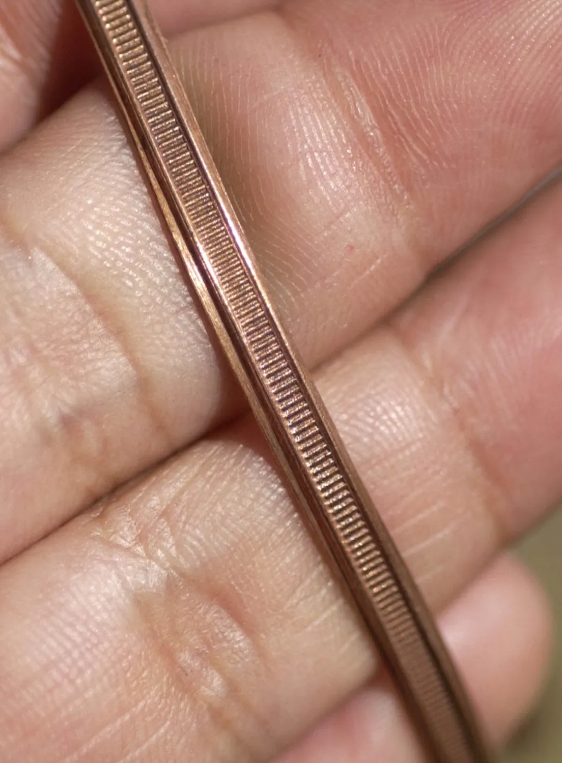 Jewelry wire w/ stripe pattern 3.4mm for making rings, for soldering
