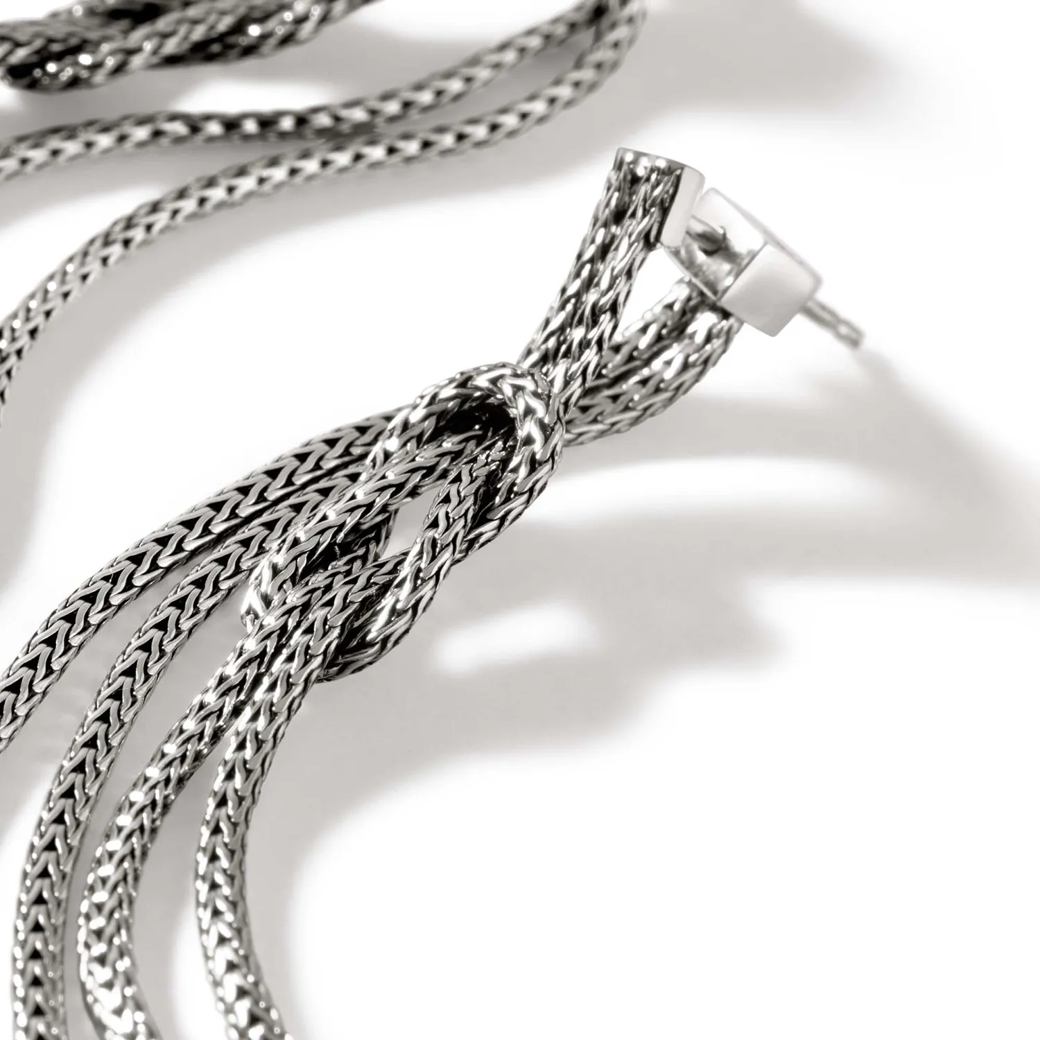John Hardy Classic Chain Sterling Silver Love Knot Drop Earrings