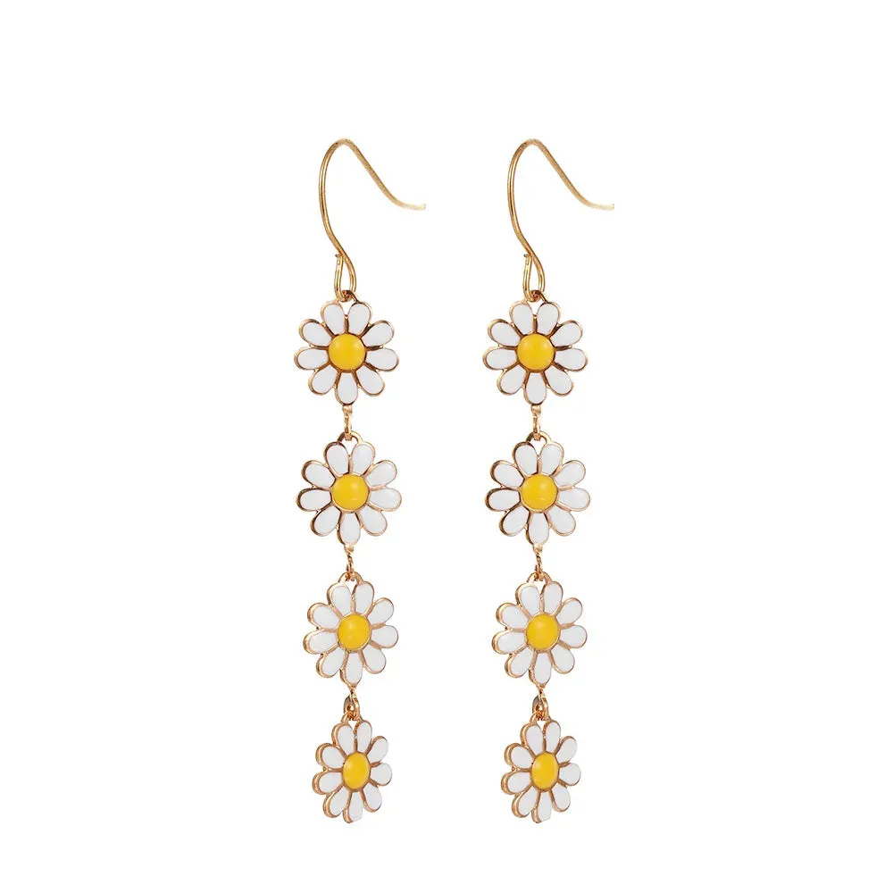 Kawaii Daisy Delight Drop Earrings 🌼✨ | Colorful Sunflower Bling for Trendy Girls 🎉💖