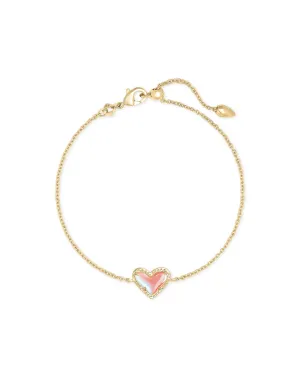 Kendra Scott Ari Heart Delicate Chain Bracelet in Gold Dichroic Glass