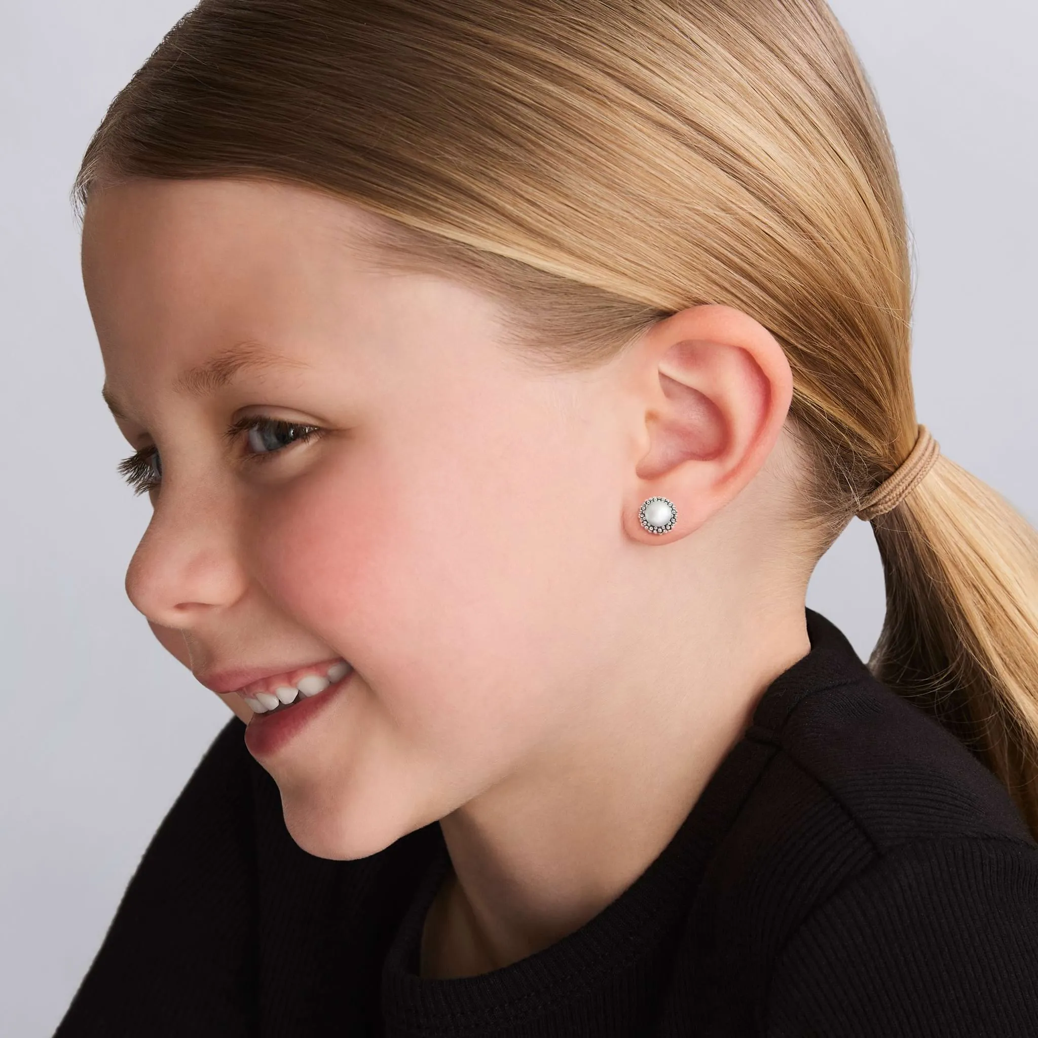 Kinder Childs First Pearl Stud Earrings