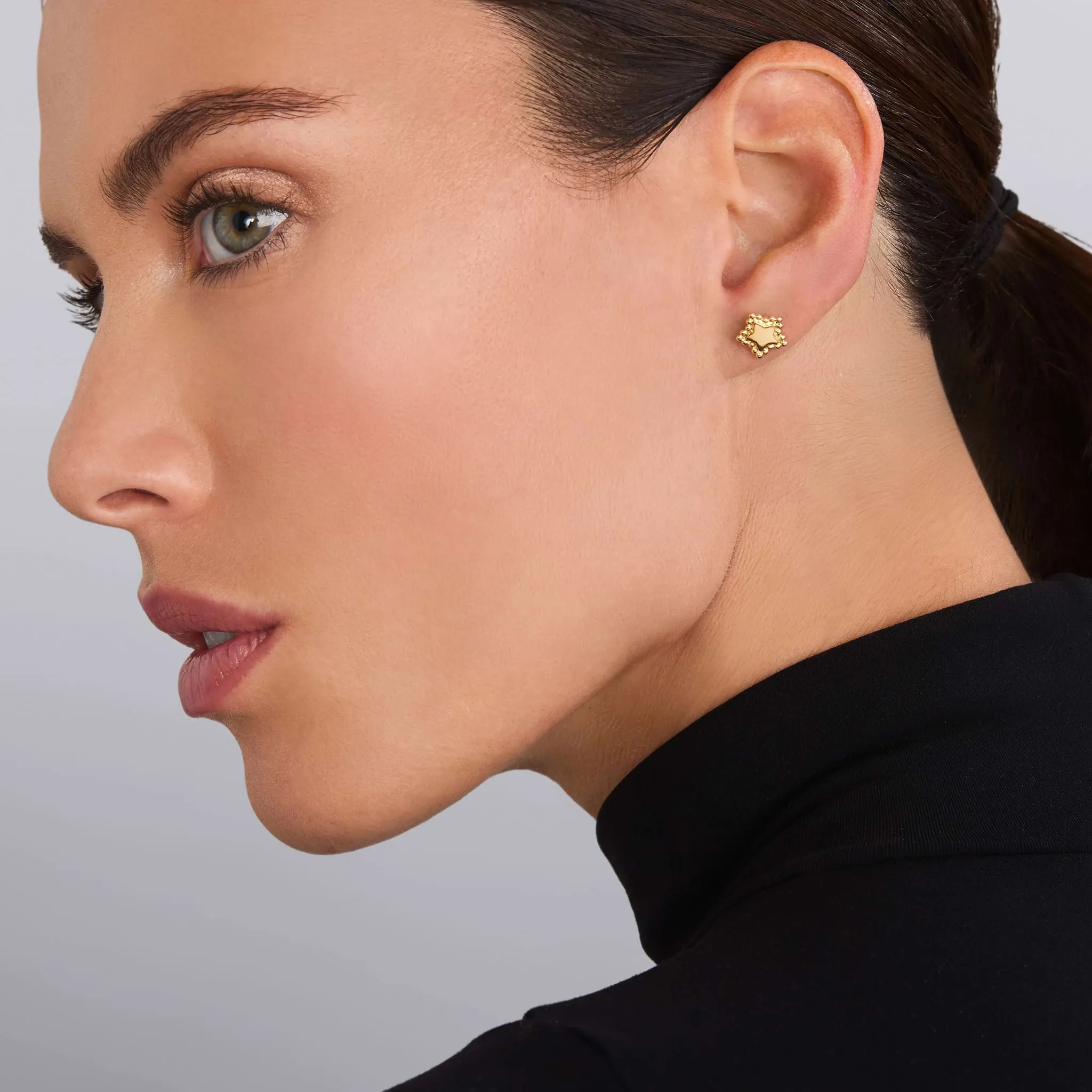 KSL 18K Gold Star Stud Earrings