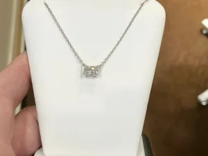 Lab Created Radiant Cut Diamond With White Gold Chain