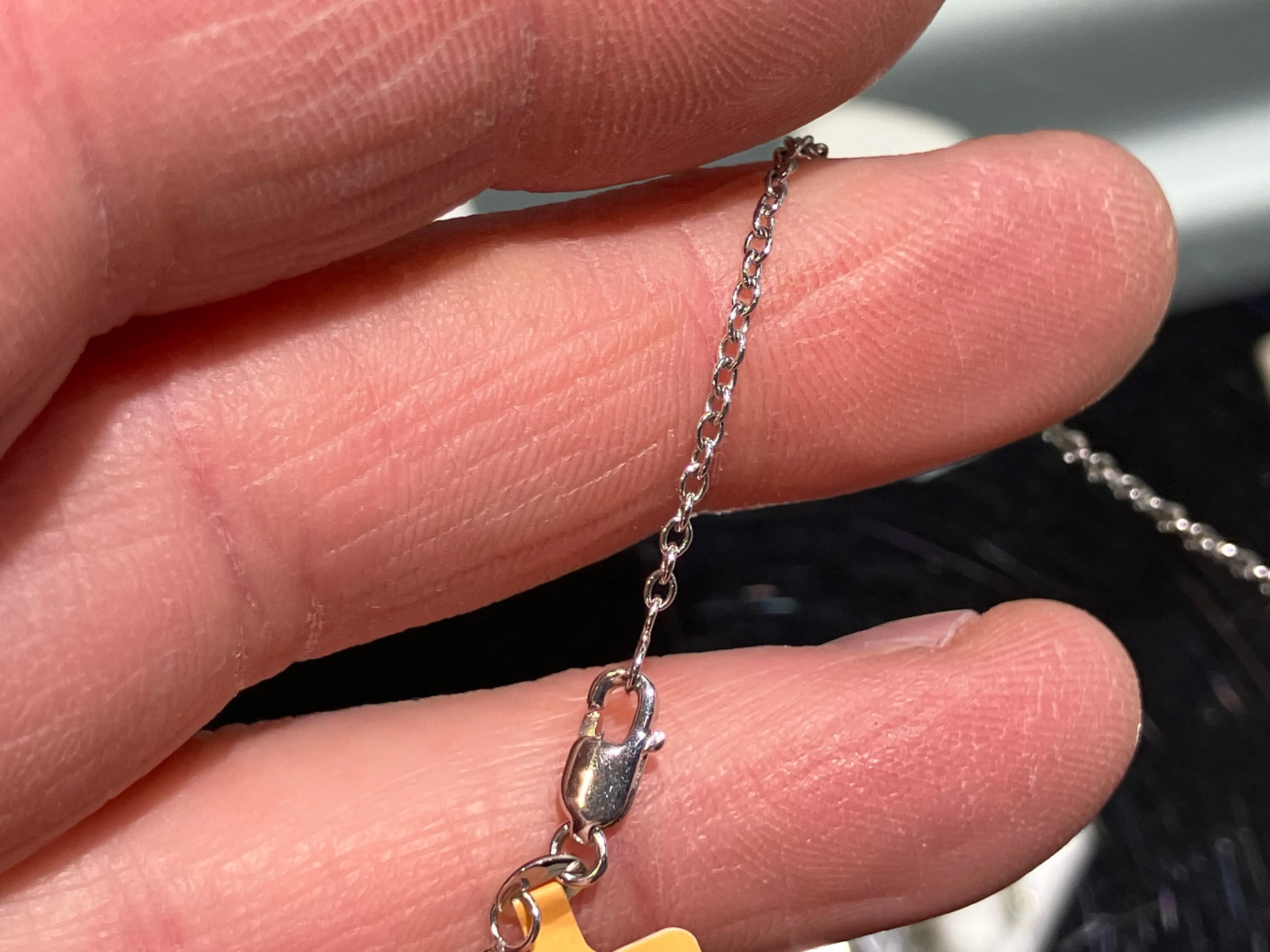 Lab Created Radiant Cut Diamond With White Gold Chain