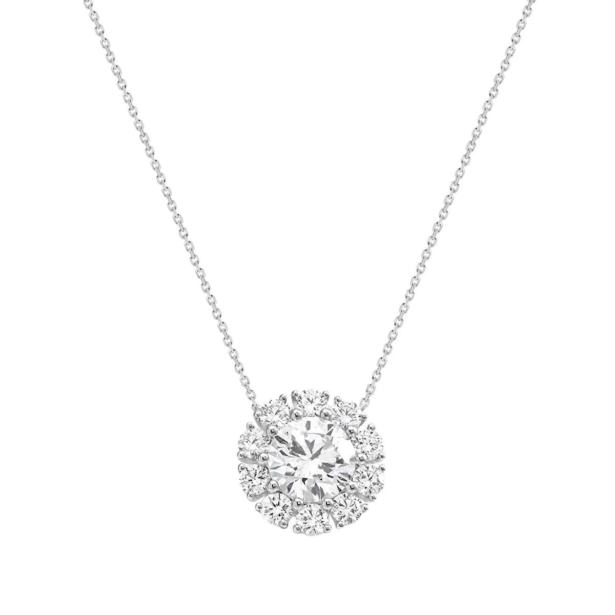 LAB GROWN Round Halo Diamond Pendant