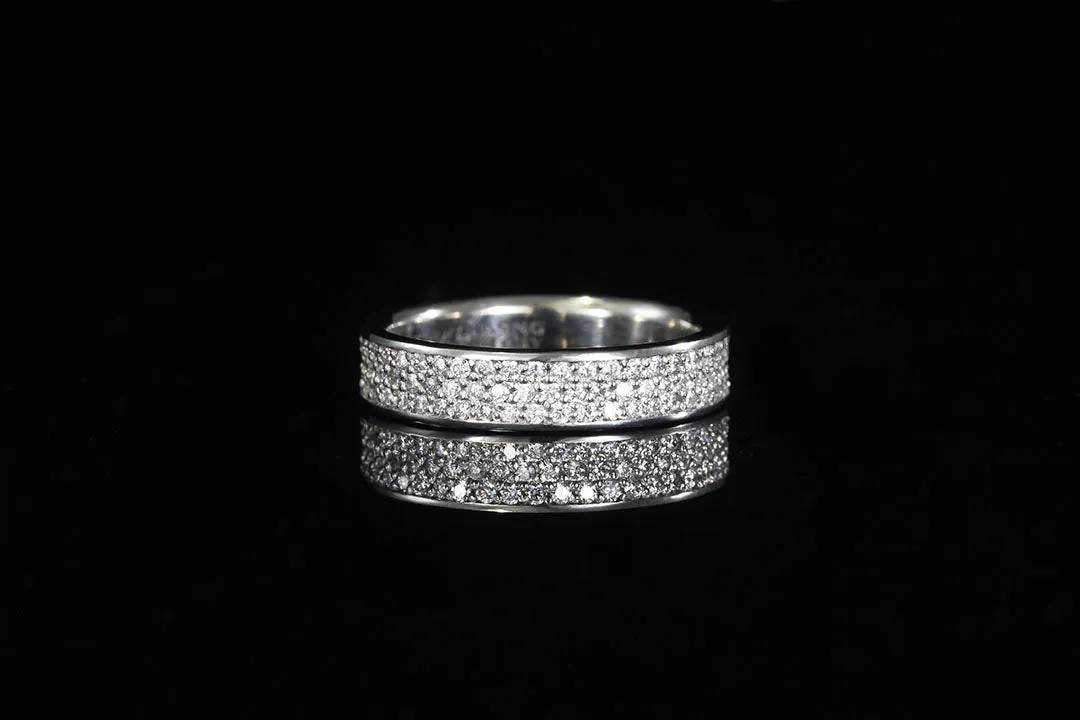 LADIES WHITE GOLD DIAMOND INLAY RING