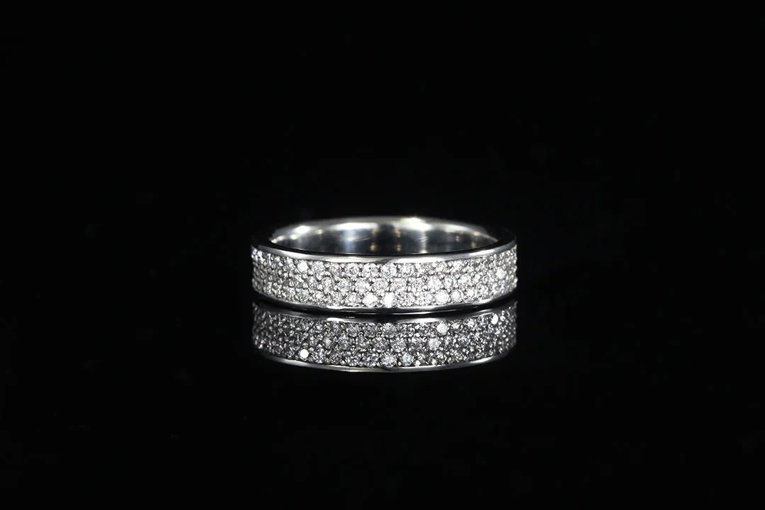 LADIES WHITE GOLD DIAMOND INLAY RING