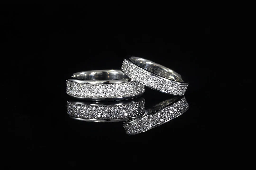 LADIES WHITE GOLD DIAMOND INLAY RING
