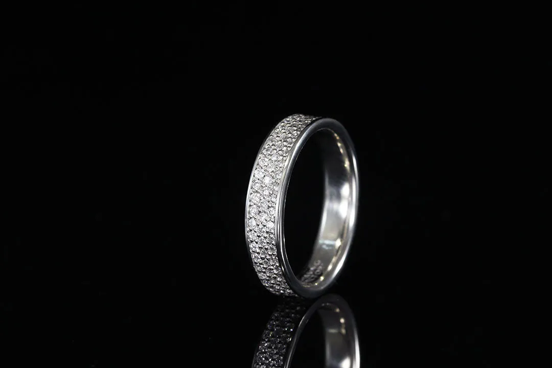 LADIES WHITE GOLD DIAMOND INLAY RING