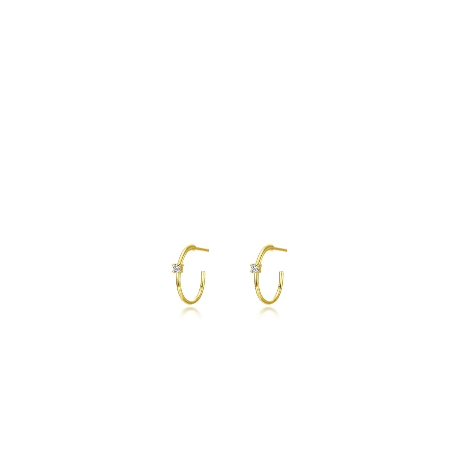 Lafonn Simulated Diamond 10mm High Polished Hoop Earrings E0627CLG00